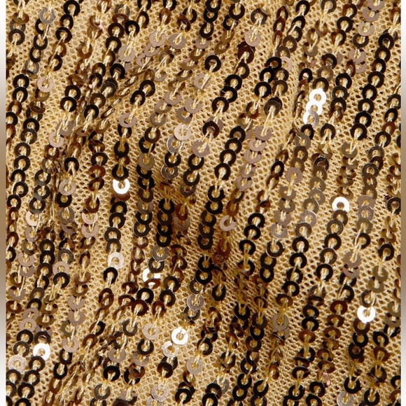 Free People Intimately Gold Rush Combo Sequins Top Blouse Size Small - Picture 14 of 15